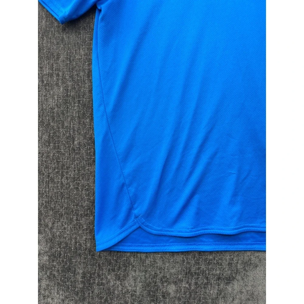 Adidas Aeroready Performance T Shirt Mens Small Blue Mesh Logo Athletic Workout